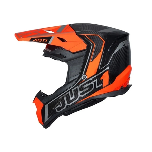 CASCO JUST1 J22 CARBON NARANJA FLUOR SILVER